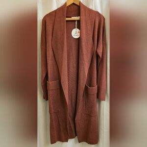 ANRABESS Long Open-Front Casual Cardigan